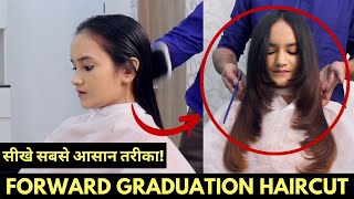 Step By Step Forward Graduation Haircut Tutorial  Feather Haircut  Layer Haircut  Kapils Salon [upl. by Eilrac]