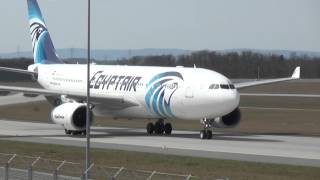 Perfect Landing Egyptair A330200 at Frankfurt Airport [upl. by Ardnuahs]