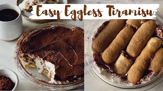 EGGLESS TIRAMISU  EGGLESS HOMEMADE LADYFINGER BISCUITS RECIPE No egg no alcohol tiramisu recipe [upl. by Anne-Marie]