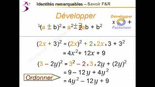 3eN2  Identités remarquables  Exercices  Savoir FampR [upl. by Cone839]