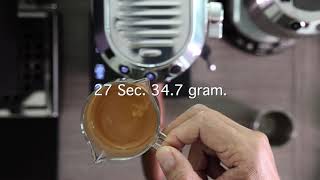 How to perfect shot espresso you Delonghi Dedica EC685 with Bottomless Portafilter Brew Ratio 12 [upl. by Viking793]