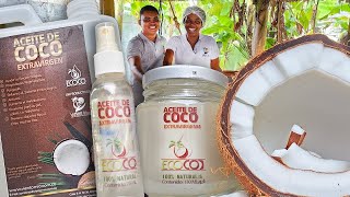 ✅Aceite de COCO casero y fácil PASO A PASO❤  Cómo hacer ACEITE DE COCO Extraído en FRIO para vender [upl. by Malina]