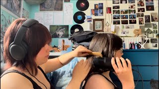 ASMR Massaging and brushing each others hair [upl. by Sirrot]