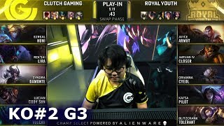 CG vs RYL  Game 3  Knockouts PlayIns S9 LoL Worlds 2019  Clutch Gaming vs Royal Youth G3 [upl. by Latnahc862]