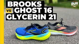 Brooks Ghost 16 vs Glycerin 21 New Brooks cushioned shoes tested by 3 runners [upl. by Nibbs]