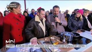 RECETTE  Poêlée de SaintJacques sur fondue de poireaux par Jacques Miocque [upl. by Gnouhc]