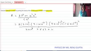 CBSE  Rydbergs constant  2 physics  Atoms [upl. by Aital]