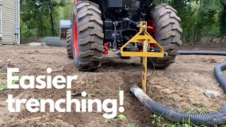 Easier way to trench WITHOUT a backhoe Making use of the Kioti with a subsoiler [upl. by Warfield204]