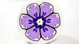 Millefiori cane Purple Flower polymer clay tutorial [upl. by Fabria]