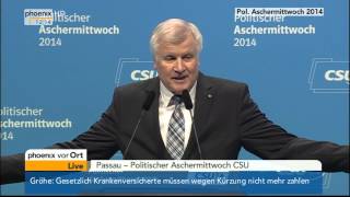 Rede von Horst Seehofer  Politischer Aschermittwoch der CSU am 05032014 [upl. by Yhtommit]