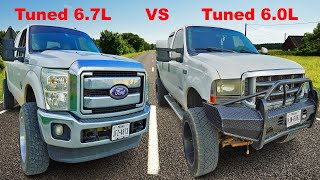 Tuned 67L vs Tuned 60L Powerstroke [upl. by Dadelos]