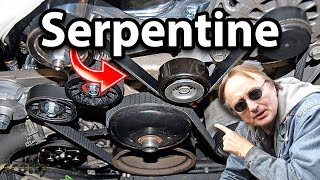 How to Replace a Serpentine Belt in Your Car Fan Belt [upl. by Dlopoel]