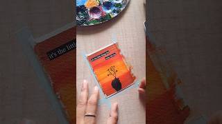 Mini Watercolor Painting  Small Sunset Painting on a Polaroid☀️ watercolors minipainting [upl. by Ahsiemal]