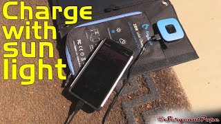 BigBlue 28W portable solar charger review  Charge USB devices iPhone Android Powerbanks [upl. by Bronk16]