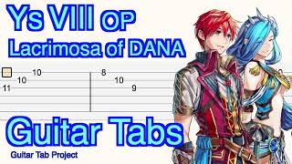 Ys VIII 8 OP Lacrimosa of DANA fingerstyle solo Guitar Tutorial Tabs Everlasting Transeunt イース 8 OP [upl. by Idac]