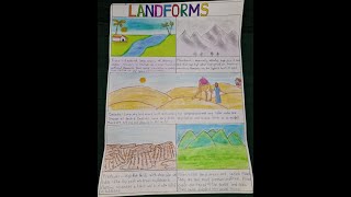 Landforms Drawingsocialstudieslandformsschoolprojectdrawingeasydrawings for kids [upl. by Nyladnewg]