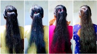 4 easy ponytail hairstyle  hair hairstyle hairtutorial ponytail hack [upl. by Sato]