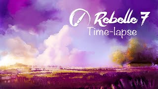 Lavender Watercolor Rebelle 7 Time lapse [upl. by Allehcram]