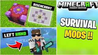 Top 5 Incredible Mods For Minecraft PE Survival  Best Mods And Addon For MCPE [upl. by Chavez]