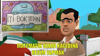 MATEMATİK SINAV KAĞIDINA RESİM YAPAN ÖĞRENCİ animasyon komik okul öğrenci [upl. by Ailemap326]