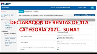 Declaración anual 2021 rentas de 4ta categoría [upl. by Mcguire]