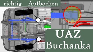 UAZ Buchanka  Aufbocken  Hebebühne [upl. by Yltsew]