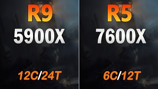 Ryzen 5 7600X vs Ryzen 9 5900X  Benchmarks in 10 applications  Which one is better [upl. by Avis492]