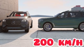 MercedesAMG GLS 63 X167 vs Alpina XB7 G07 💥 200 kmh 💥 BeamNGdrive CRASH test [upl. by Ginsburg456]