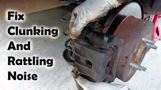 Fix Wheel End Rattling Noise  Clunking noise over rough roads  Easy brake service [upl. by Mika]