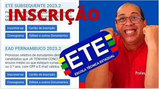 PASSO A PASSO INSCRIÇÃO ETE SUBSEQUENTE OU EAD 20232 [upl. by Horodko]