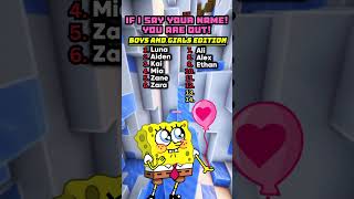 If I Guess Your name Youre Out 🎉😎 brainteasers spongebob mindgames [upl. by Lizabeth]