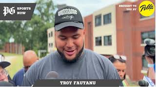 Steelers training camp Rookie Troy Fautanu expects working against TJ Watt will help him [upl. by Yun194]