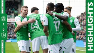 Highlights Hibernian 3 Livingston 0  cinch Premiership [upl. by Vudimir671]