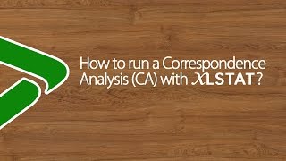 How to run a Correspondence Analysis CA with XLSTAT [upl. by Lorain]