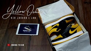 YELLOW OCHRE 2024 Air Jordan 1 Low UNBOXING [upl. by Janie]