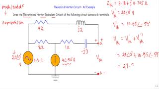 AC Example  Thevenin and Norton Circuit [upl. by Connelley]