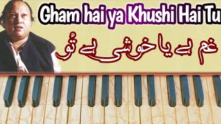 Gham Hai Ya khushi Hai Tu on Harmonium  NUSRAT FATEH ALI KHAN  MDK Music Academy [upl. by Pachton]