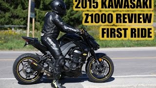 2015 KAWASAKI Z1000 REVIEW  FIRST RIDE  AKROPOVIC EXHAUST  No Chicken Strips [upl. by Eca]