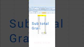 Sub total and Grand Total in Excel bengali exceltips education [upl. by Harrod]