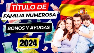 👪 Cómo obtener el TÍTULO DE FAMILIA NUMEROSA 💶 Ayudas y Descuentos para Familias Numerosas 2024 [upl. by Catt]