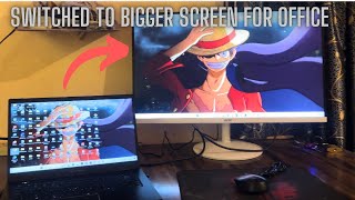 How i switched from136 inch screen to 27 Inch MonitorNew office Monitor for work from home office [upl. by Sneve]