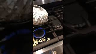 Jiffy Pop GONE WRONG 😱 shorts popcorn [upl. by Earvin]