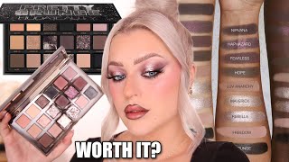 NEW HUDA BEAUTY PRETTY GRUNGE EYESHADOW PALETTE REVIEW amp SWATCHES [upl. by Hyacintha]