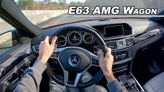 2015 MercedesBenz E63 AMG S Wagon  Brutally Fast 577hp Dad Mobile POV Binaural Audio [upl. by Seldun]