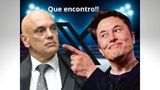 Elon Musk e Alexandre de Moraes em Nova York 02 [upl. by Xever157]