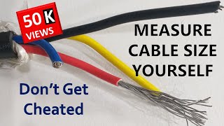 How to Measure Cable Size Manually  How to identify cable size [upl. by Einaej]