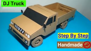 How To Make cardboard Mini Toy Truck Diy small bolero pickup with cardboard  Easy DJ Setup Truck [upl. by Aleck848]