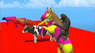 🔴LIVE GTA Animal Parkour Animation spiderman monkey cow horse jump and Drop everything All Eps [upl. by Anilrats33]