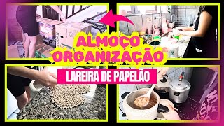 VLOG FAXINA  ALMOÇO  LAREIRA DE NATAL FEITA COM PAPELÃO  CABECEIRA DE PAPELÃO [upl. by Dahc]