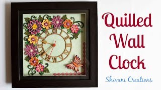 Quilling Wall Clock Quilled Wall Hanging Watch [upl. by Nauj]